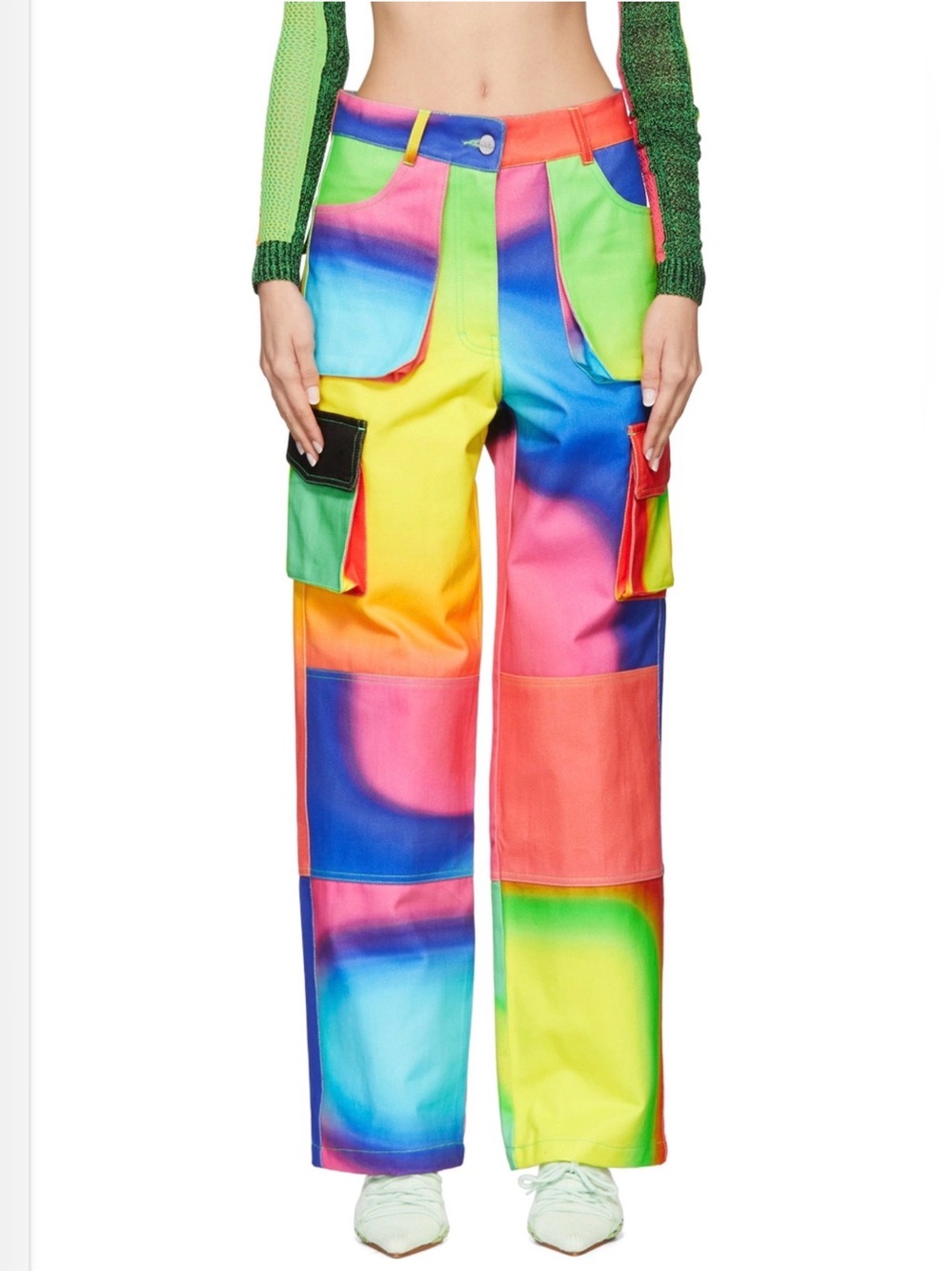 AGR Multicolor Denim Cargo Trousers